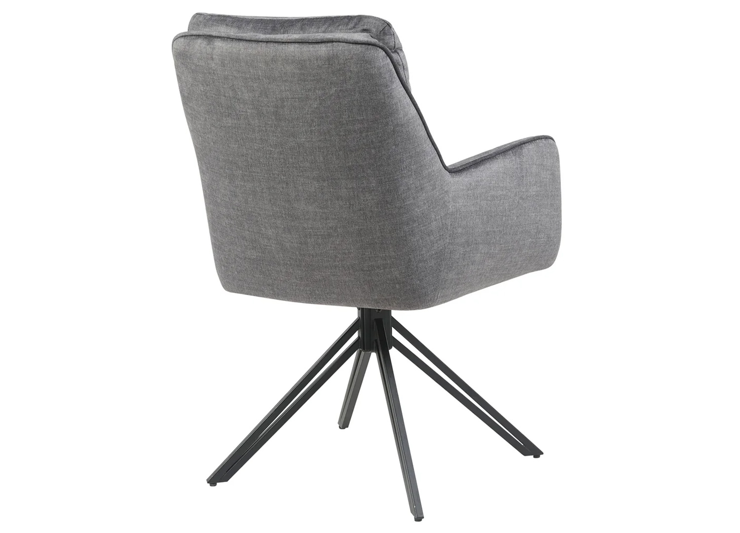 Vue arrière de la chaise pivotante VELORA gris anthracite avec coque enveloppante