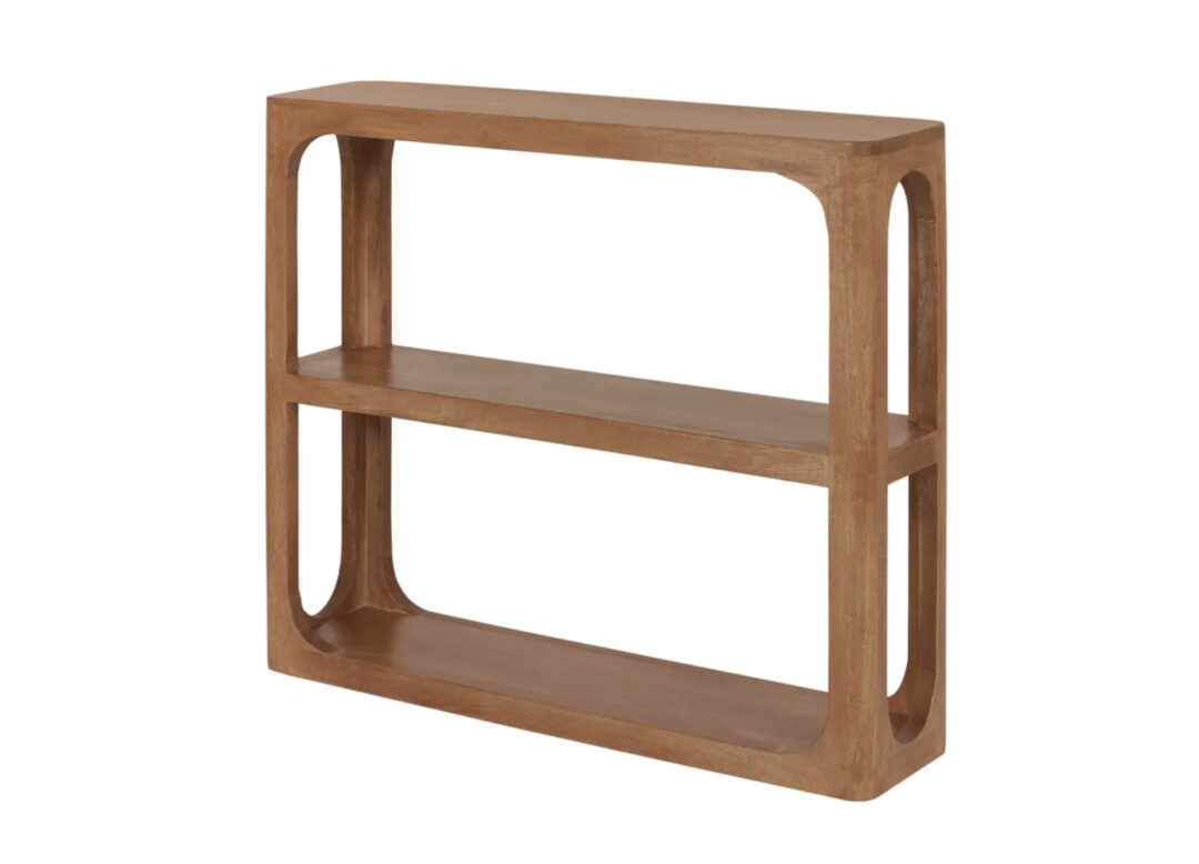 Console NOMA 90 cm en bois de manguier massif finition miel sur fond blanc
