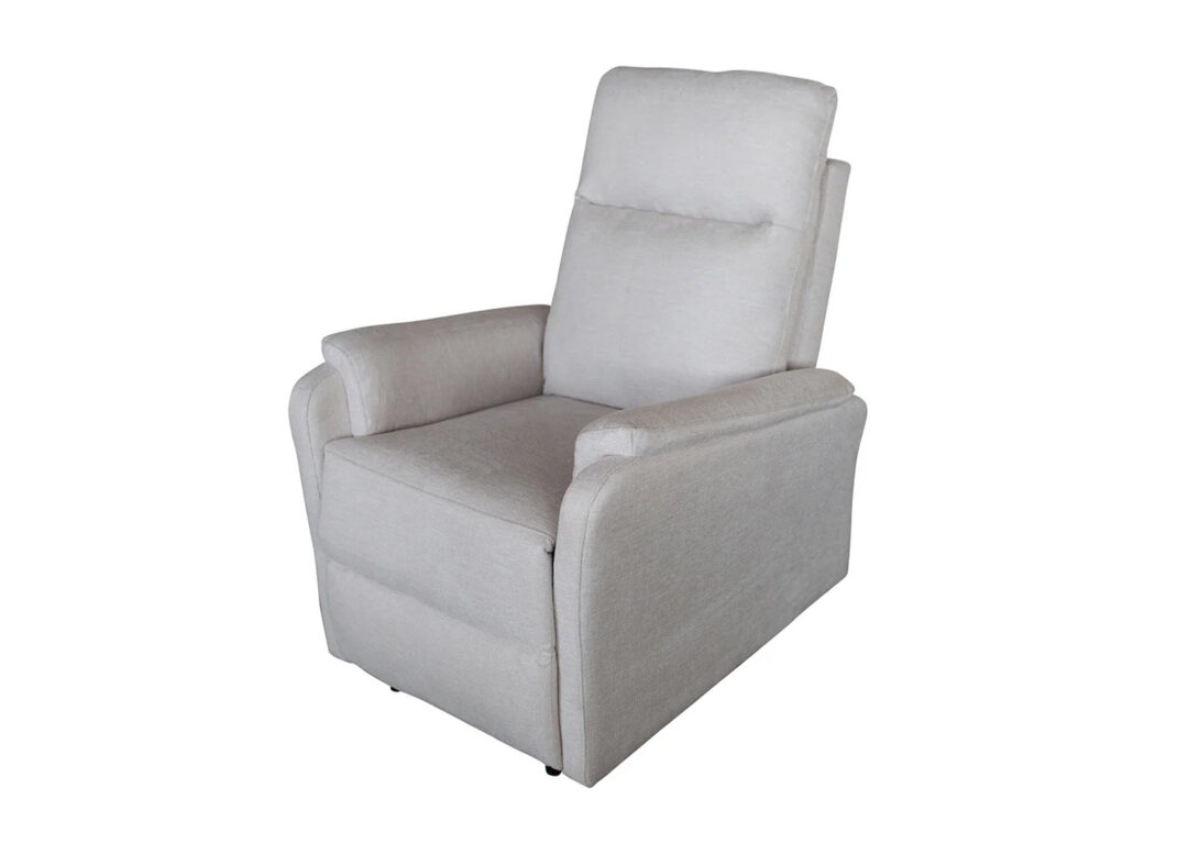 Fauteuil relax électrique CINÉA beige en tissu texturé