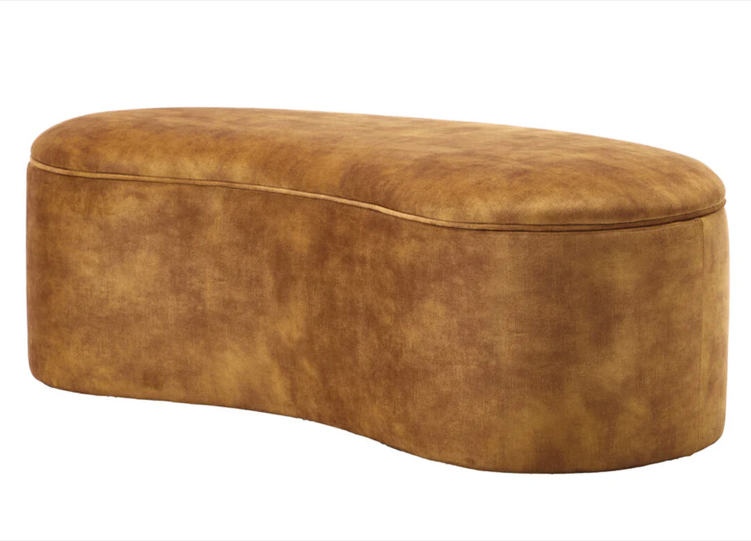 Banc coffre moderne velours jaune