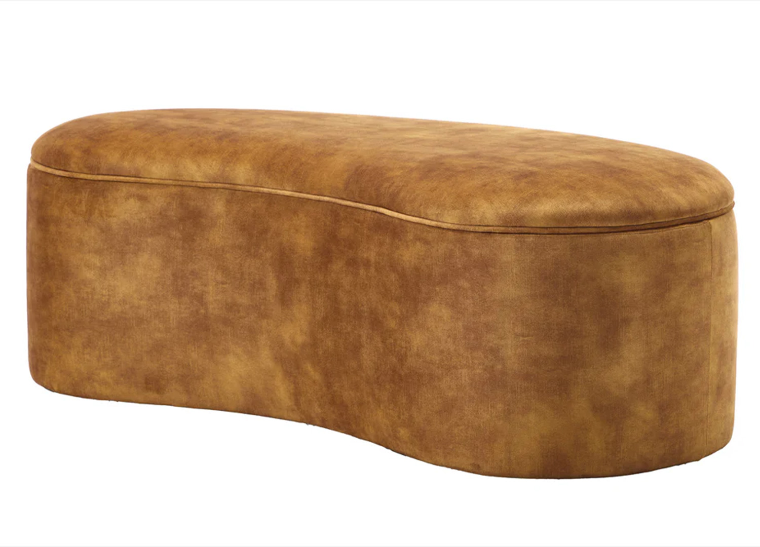 Banc coffre moderne velours jaune