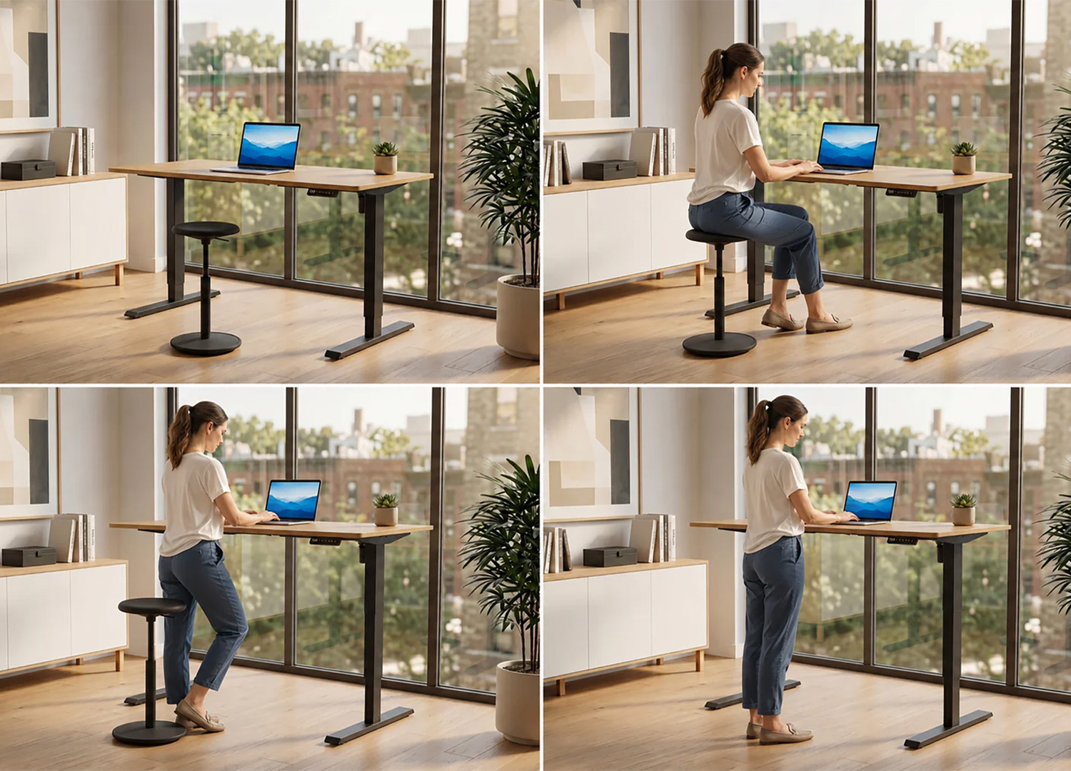 Table de travail motorisée ALTO 160 x 80 cm réglable en hauteur de 72 à 119 cm