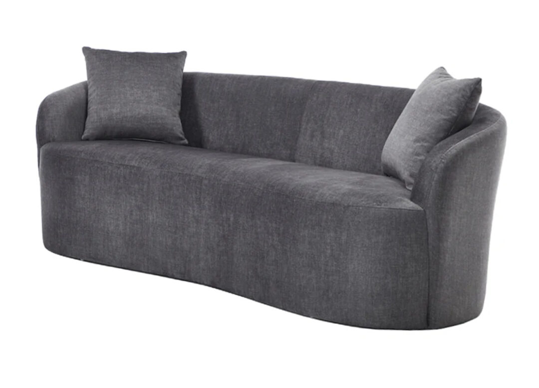 Canapé SOLANE 180 cm gris graphite sur fond blanc avec assise 2 places