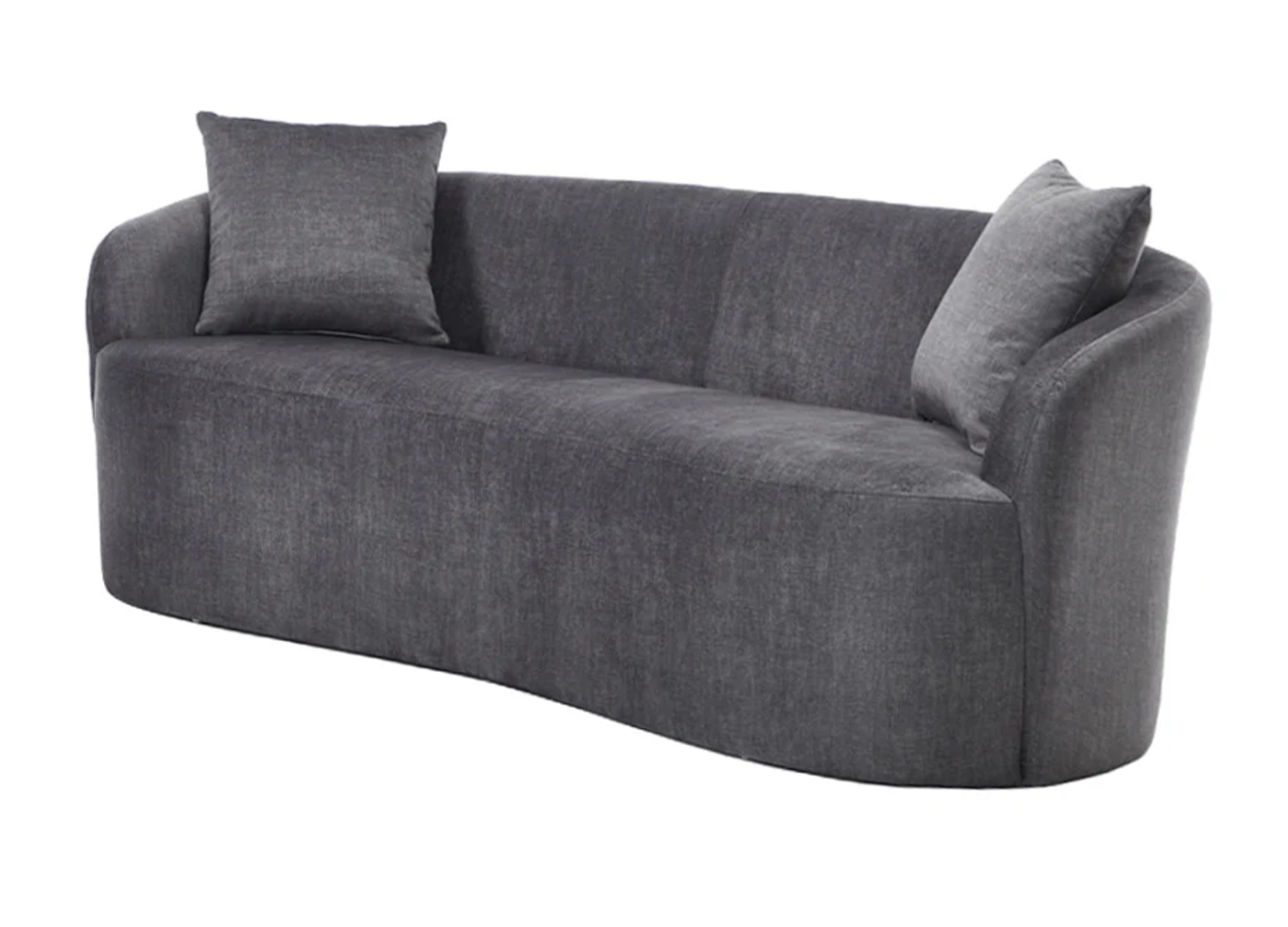 Canapé SOLANE 180 cm gris graphite sur fond blanc avec assise 2 places