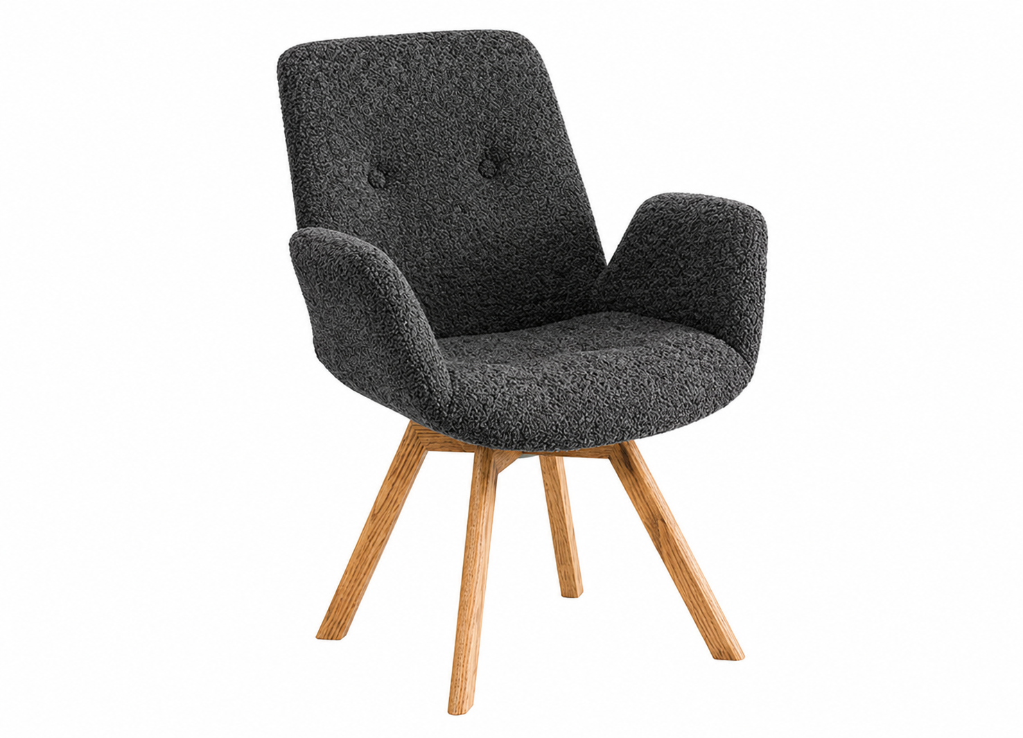 chaise tissu bouclé gris anthracite pas cher
