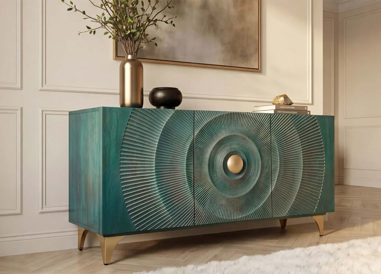 Meuble buffet moderne manguier vert